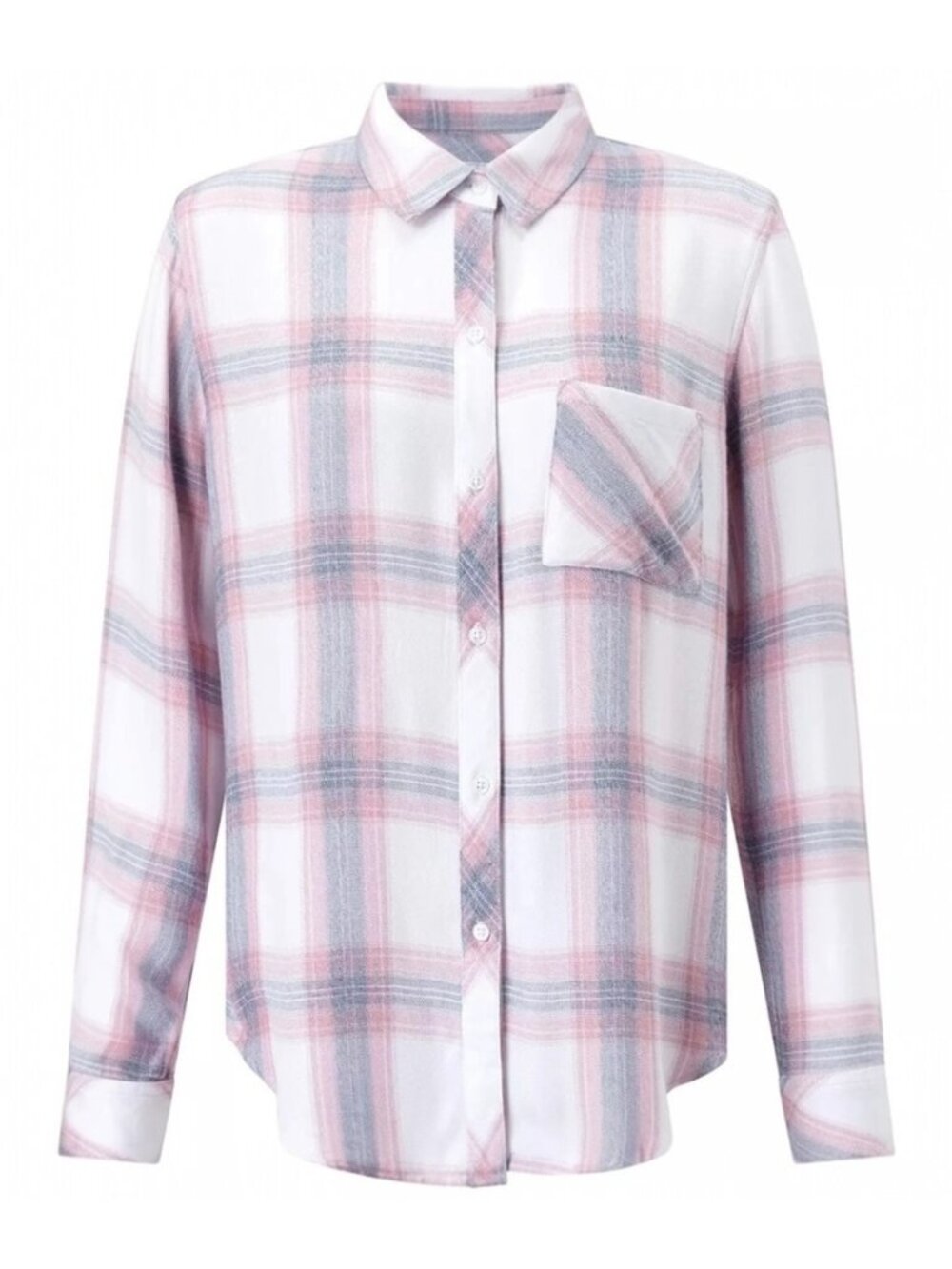 Rails Hunter Plaid Flannel Shirt Women’s Size Small White Pink Blue